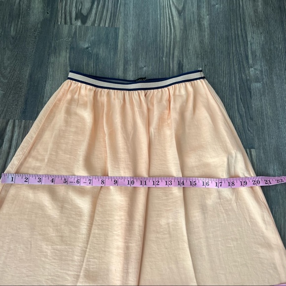 Zara Basics Maxi Peach Skirt with Navy Elastic Waist Detail - Picture 10 of 12
